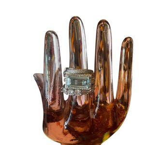 Rings stackable three costume jewelry faux Diamond and faux gemstone size 9.5